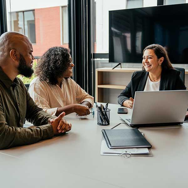 Tenants talking to their housing officer