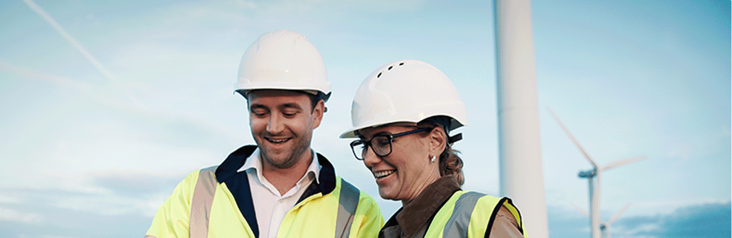 Engineers smiling at work