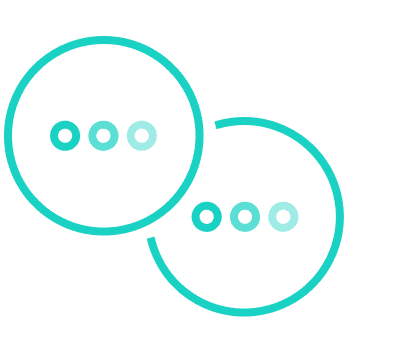 Two circles with mini circles inside