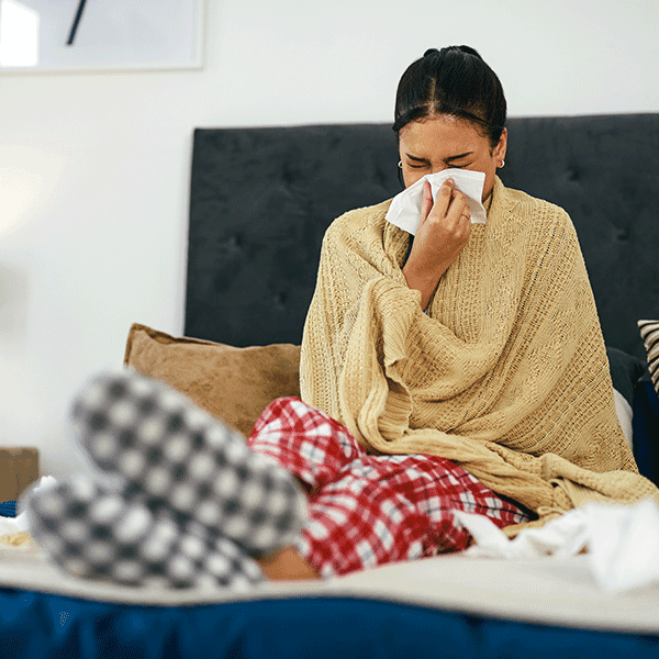 Employee in bed sick